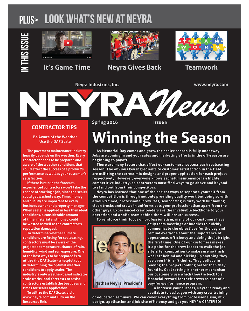 Customer Newsletter Spring 2016 Front Page Small